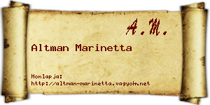 Altman Marinetta névjegykártya